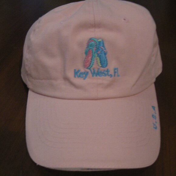 Key West Pink Hat Embroidered Cotton‎ Baseball Cap - Picture 1 of 3